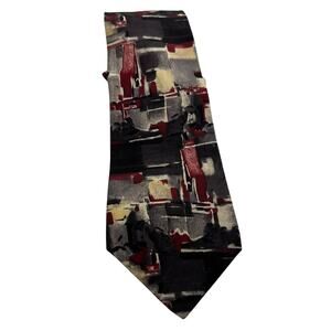NWT Nino Cerruti Men's Multicolor Abstract Silk Necktie